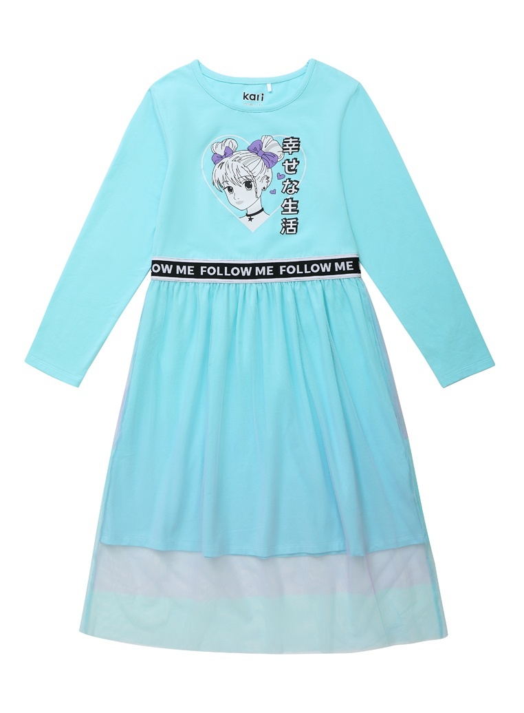 

Платье детское Kari SS24C82100629, бирюзовый, 134, SS24C82100629
