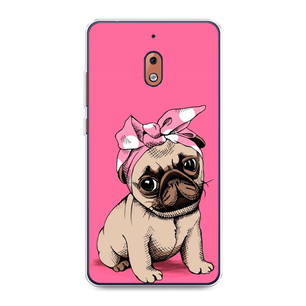 

Чехол Awog на Nokia 2.1 / Нокиа 2.1 "Dog Pin-Up", Розовый;бежевый, 121550-2