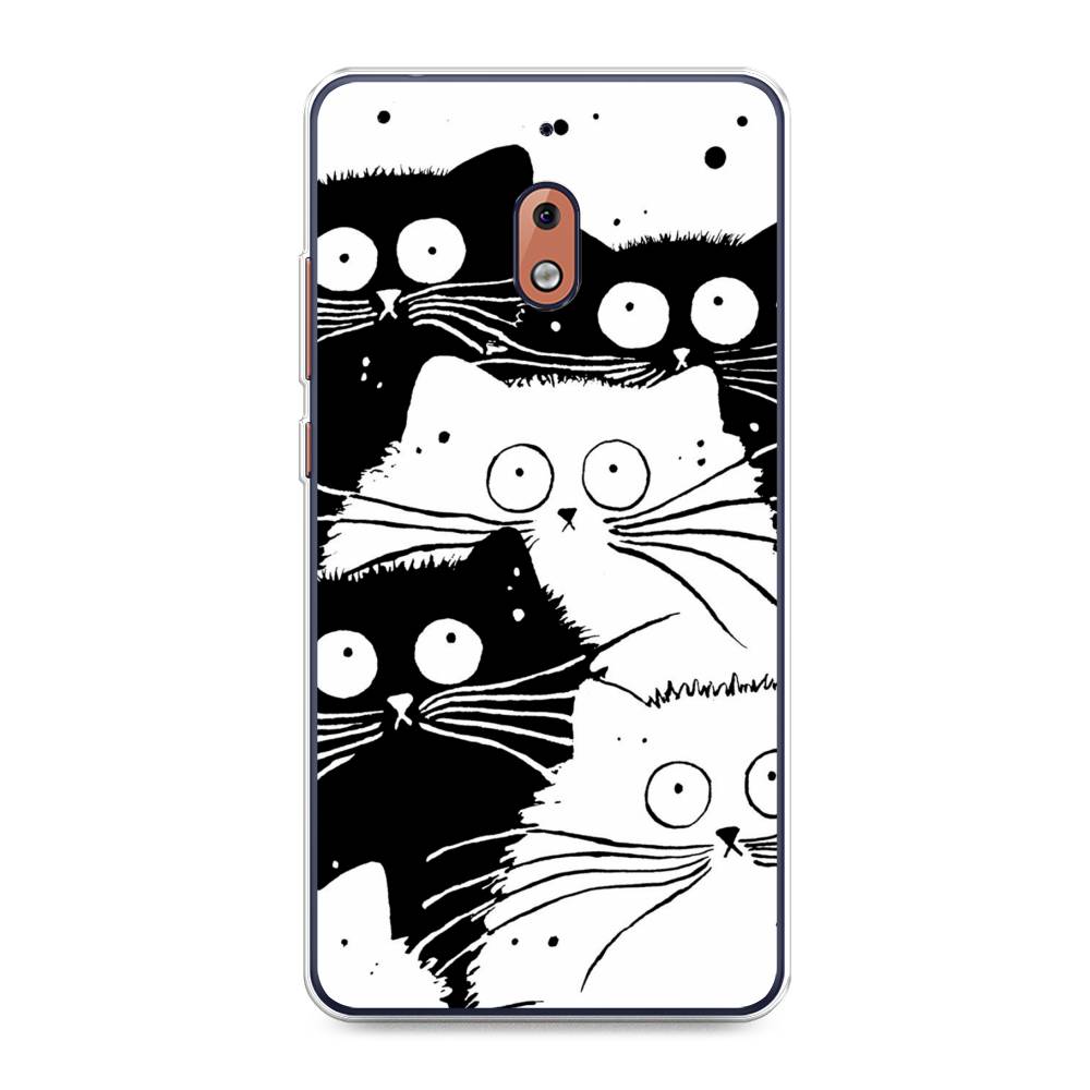 

Чехол Awog на Nokia 2.1 / Нокиа 2.1 "Коты черно-белые", Черный;белый, 121550-2
