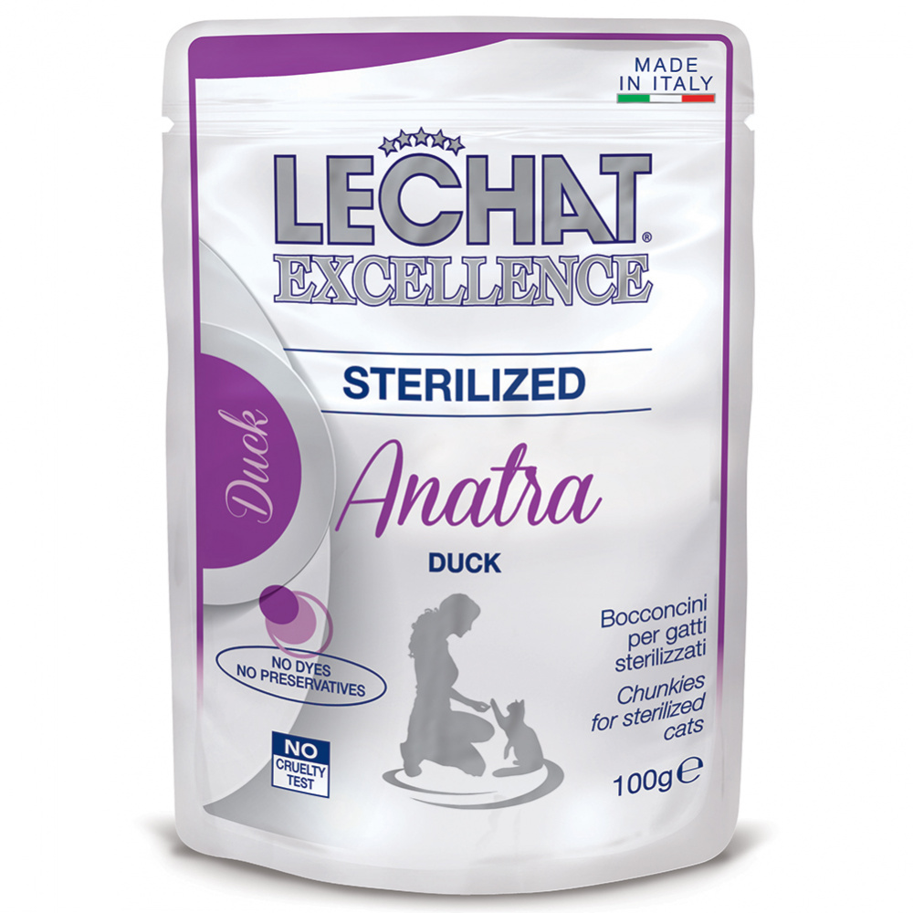 

Влажный корм для кошек LECHAT EXCELLENCE, утка, 100г, Sterilised