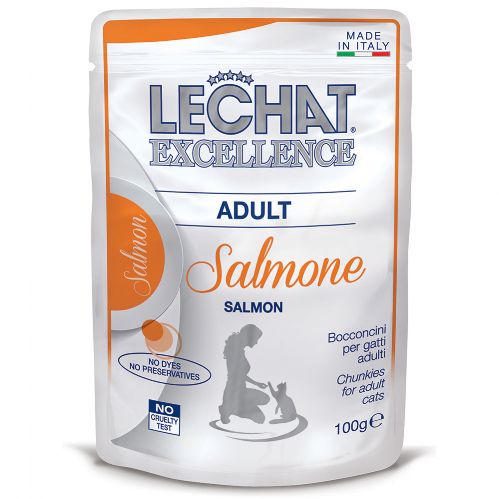 Влажный корм для кошек LECHAT EXCELLENCE, лосось, 100г