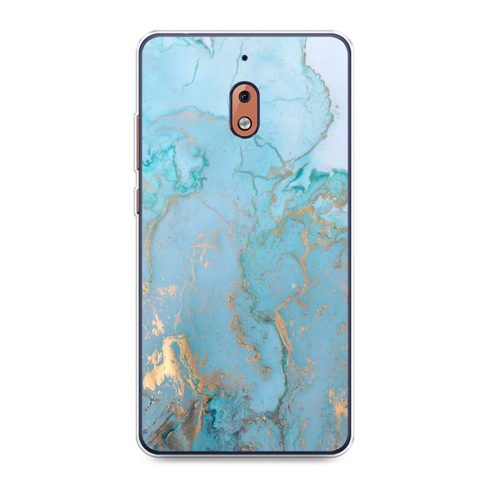 

Чехол Awog на Nokia 2.1 / Нокиа 2.1 "Голубой мрамор рисунок", 121550-3