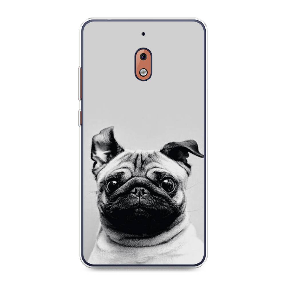 

Чехол Awog на Nokia 2.1 / Нокиа 2.1 "Ушастый мопс", Серый, 121550-1