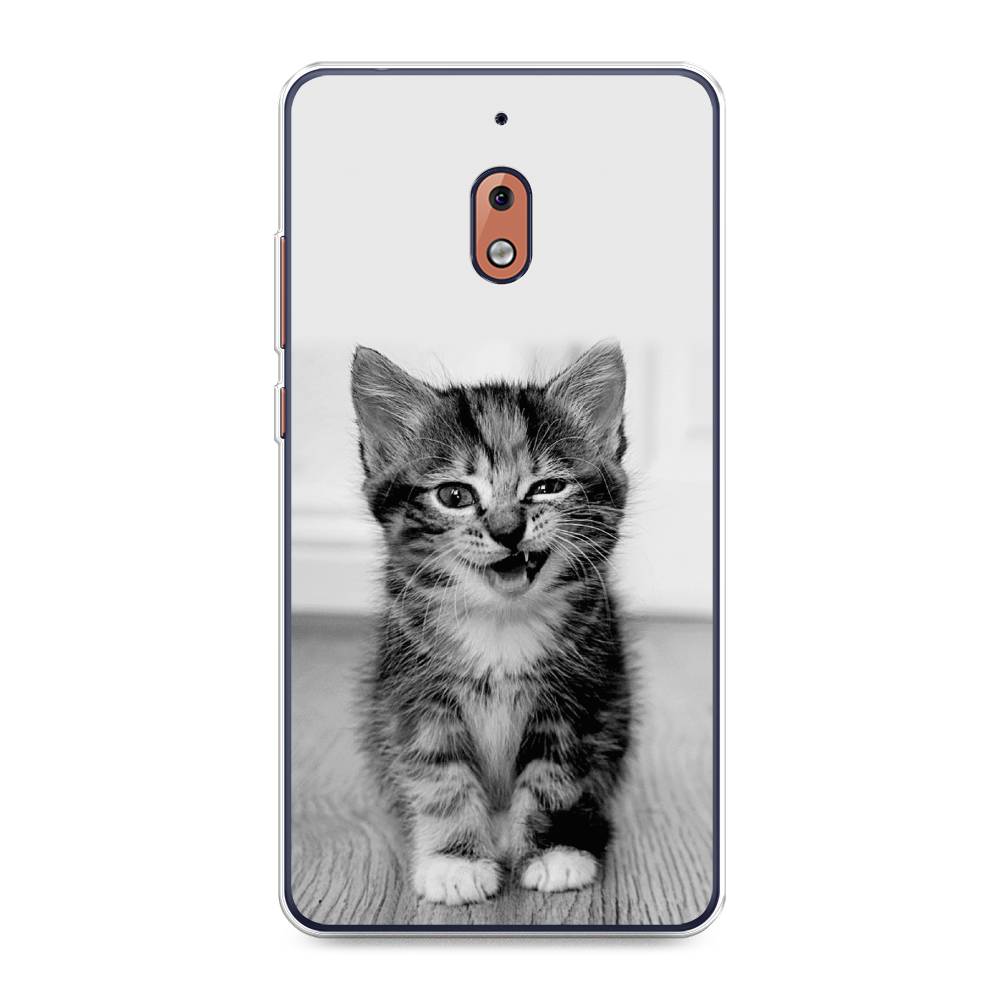 

Чехол Awog на Nokia 2.1 / Нокиа 2.1 "Подмигивающий котенок", Черный;серый, 121550-1