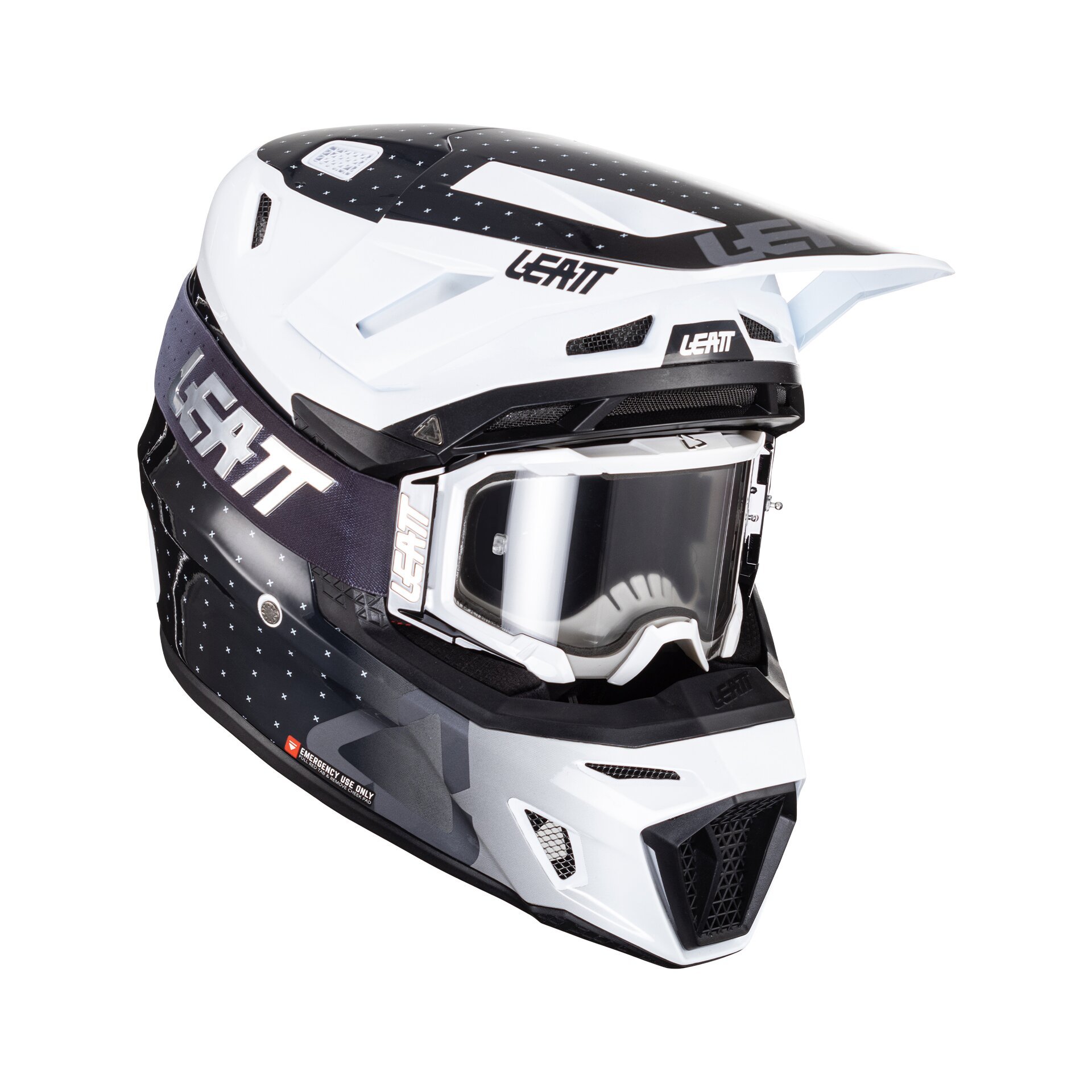 

Мотошлем Leatt Moto 8.5 Helmet Kit, Black/White, , 2024 (1024060103, Белый;черный, 8.5 Helmet Kit