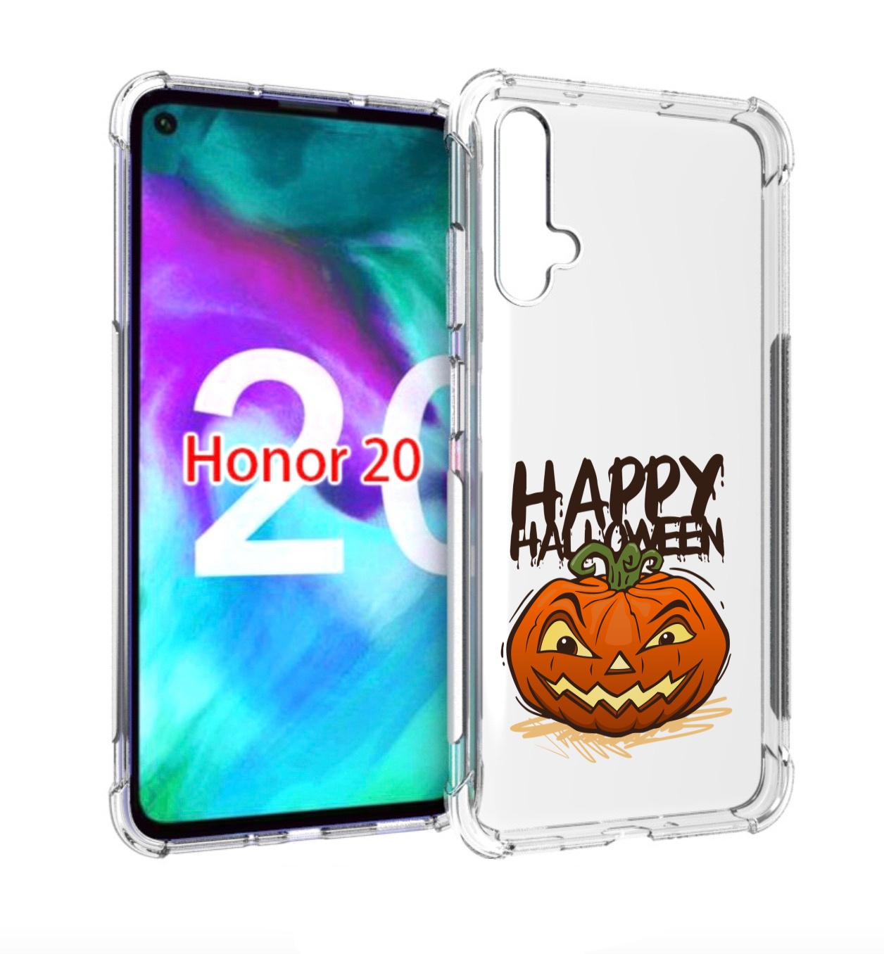 

Чехол бампер MyPads Хэллоуин счастливый для Honor 20., Прозрачный, Tocco