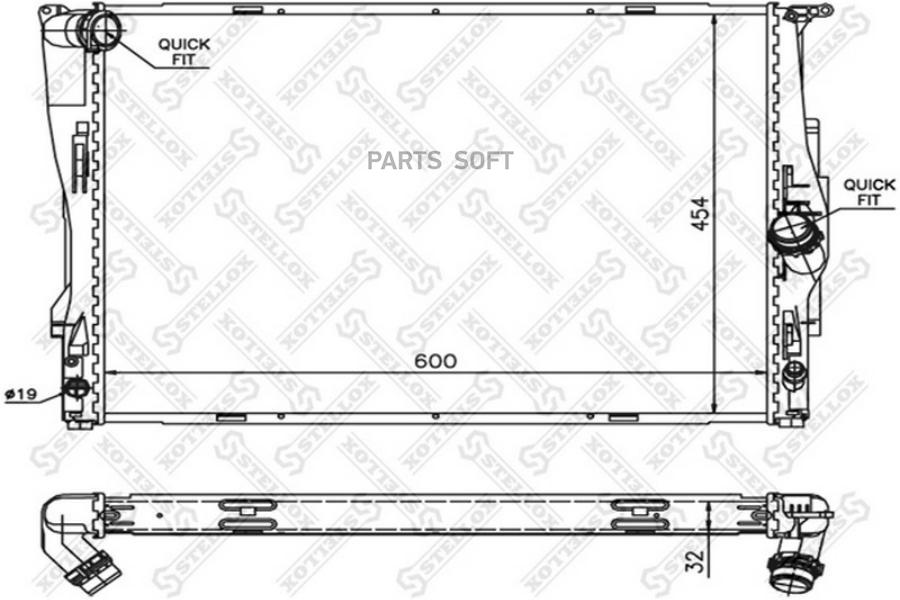

STELLOX 1025581SX 10-25581-SX_радиатор системы охлаждения!\ BMW 1/3 E87/E90 1.6-2.0 04 1шт