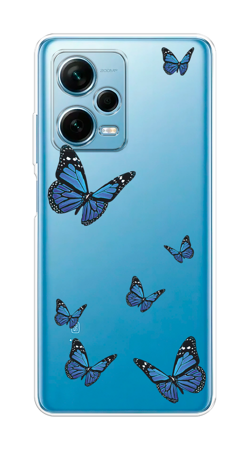 

Чехол на Redmi Note 12 Pro Plus "Blue butterflies", Синий;черный, 317150-1