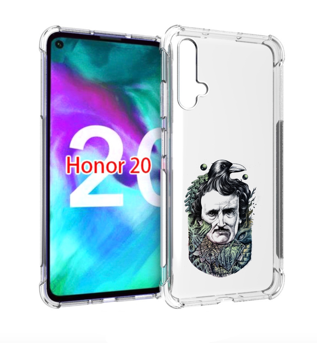 

Чехол бампер MyPads Эдгар Аллан с вороном для Honor 20., Прозрачный, Tocco