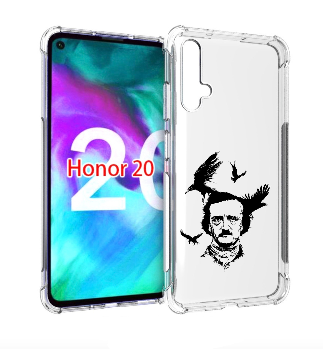 

Чехол бампер MyPads Эдгар Аллан черно белый для Honor 20., Прозрачный, Tocco
