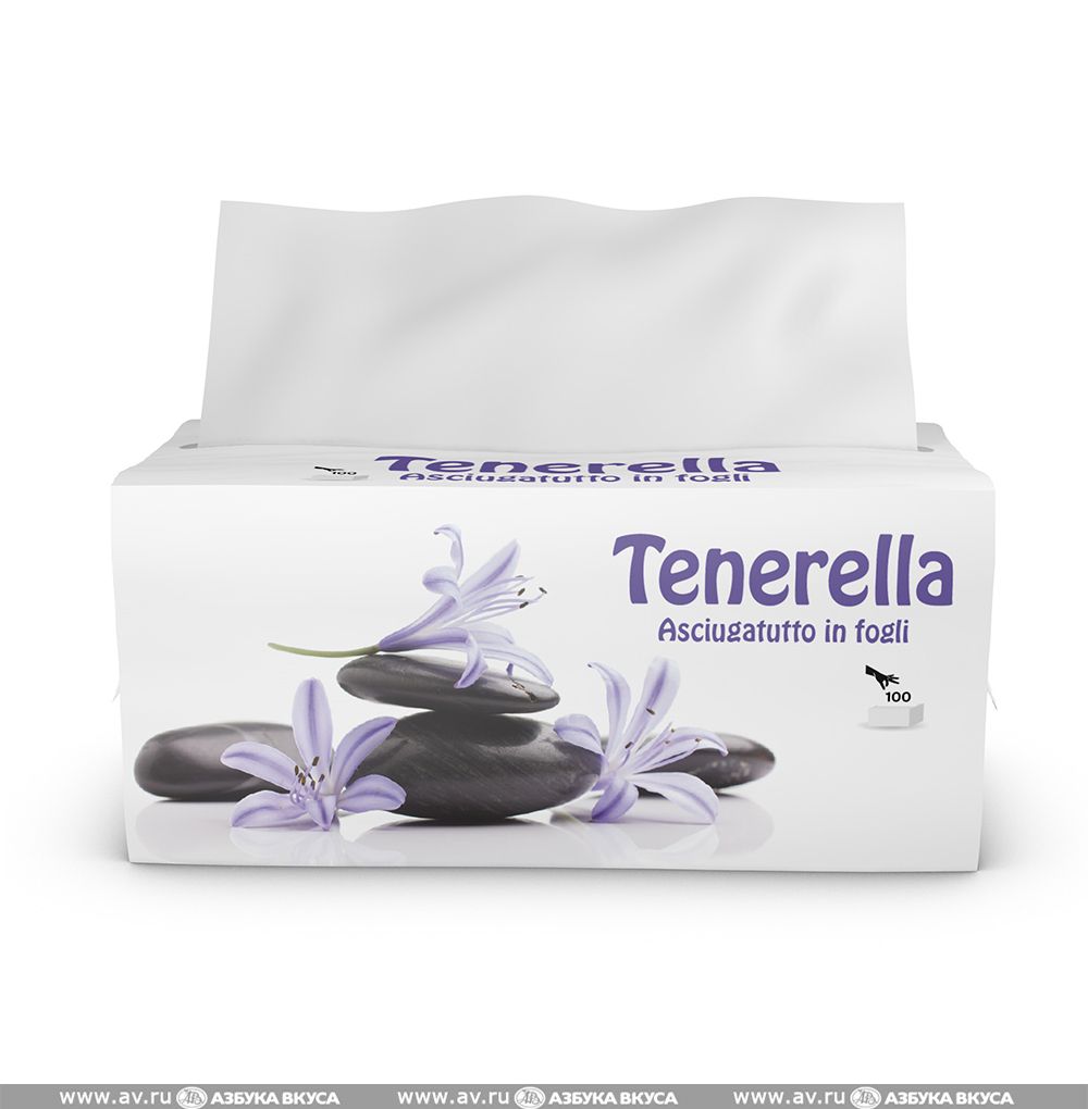

Салфетки бумажные Tenerella 3 слоя 100 шт, Белый
