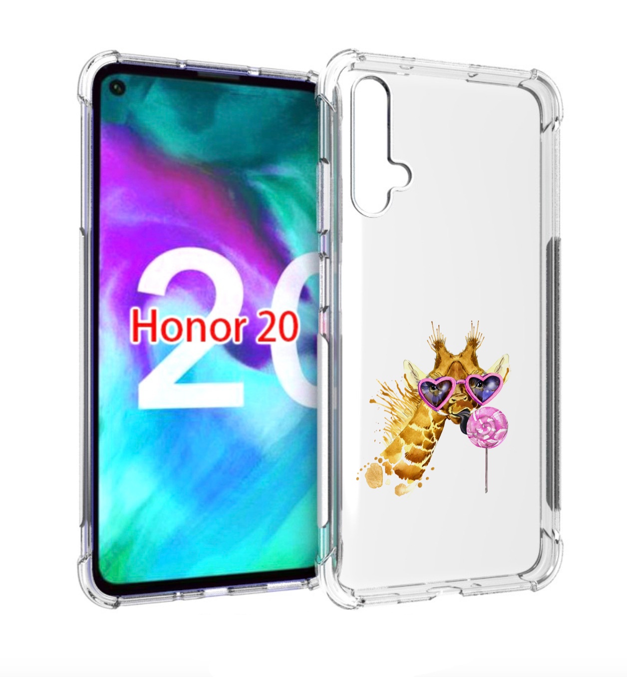 

Чехол бампер MyPads акварельный жираф для Honor 20., Прозрачный, Tocco