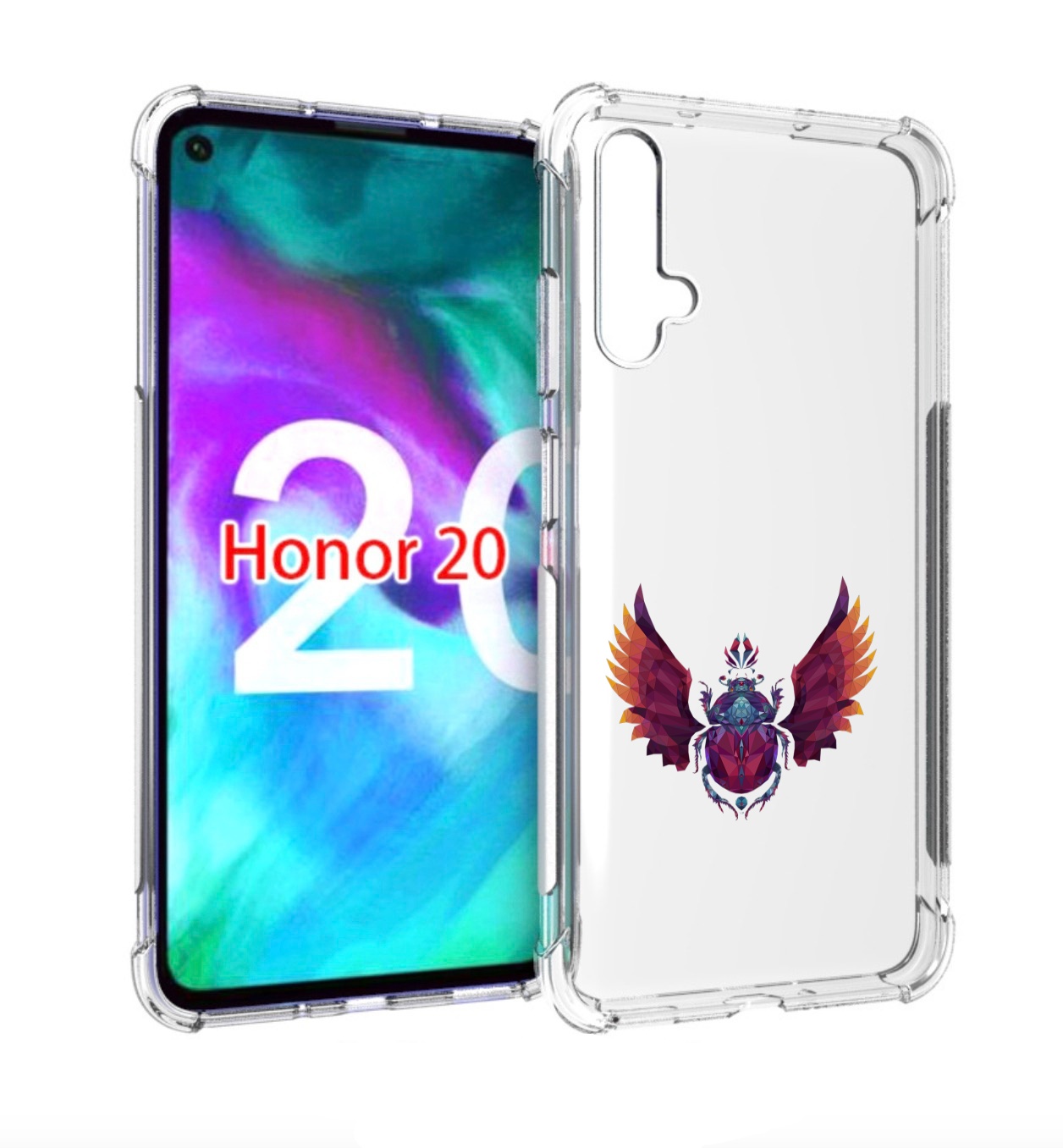 

Чехол бампер MyPads алмазный скоробей для Honor 20., Прозрачный, Tocco
