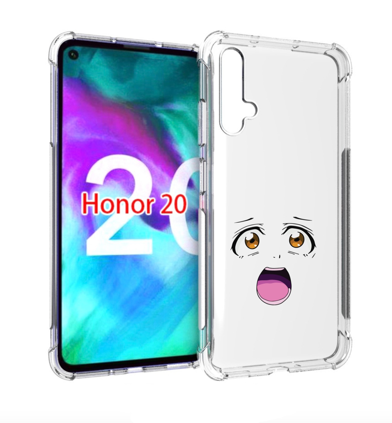 

Чехол бампер MyPads аниме лицо для Honor 20., Прозрачный, Tocco