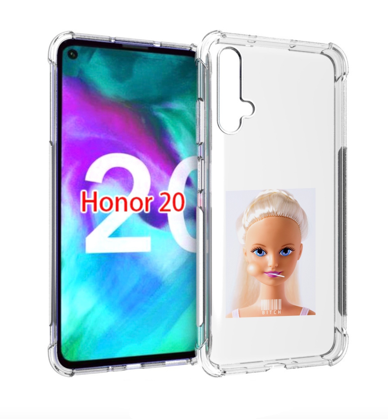 

Чехол бампер MyPads барби для Honor 20., Прозрачный, Tocco