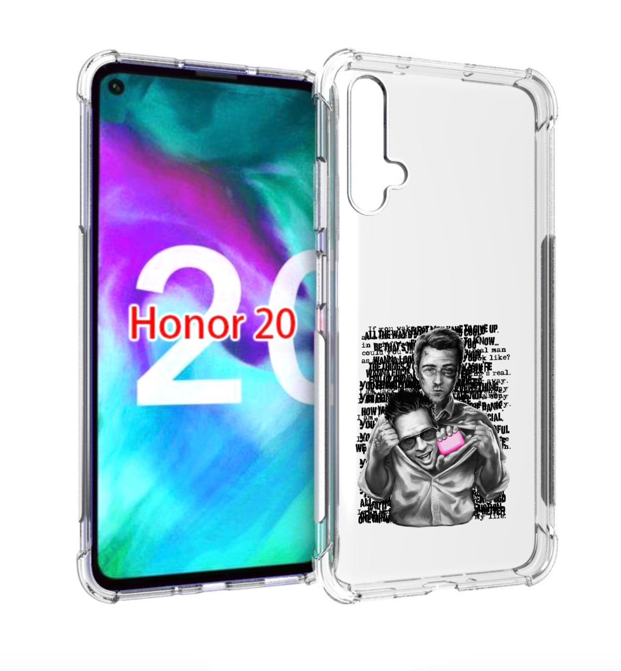 

Чехол бампер MyPads бойцовский клуб для Honor 20., Прозрачный, Tocco