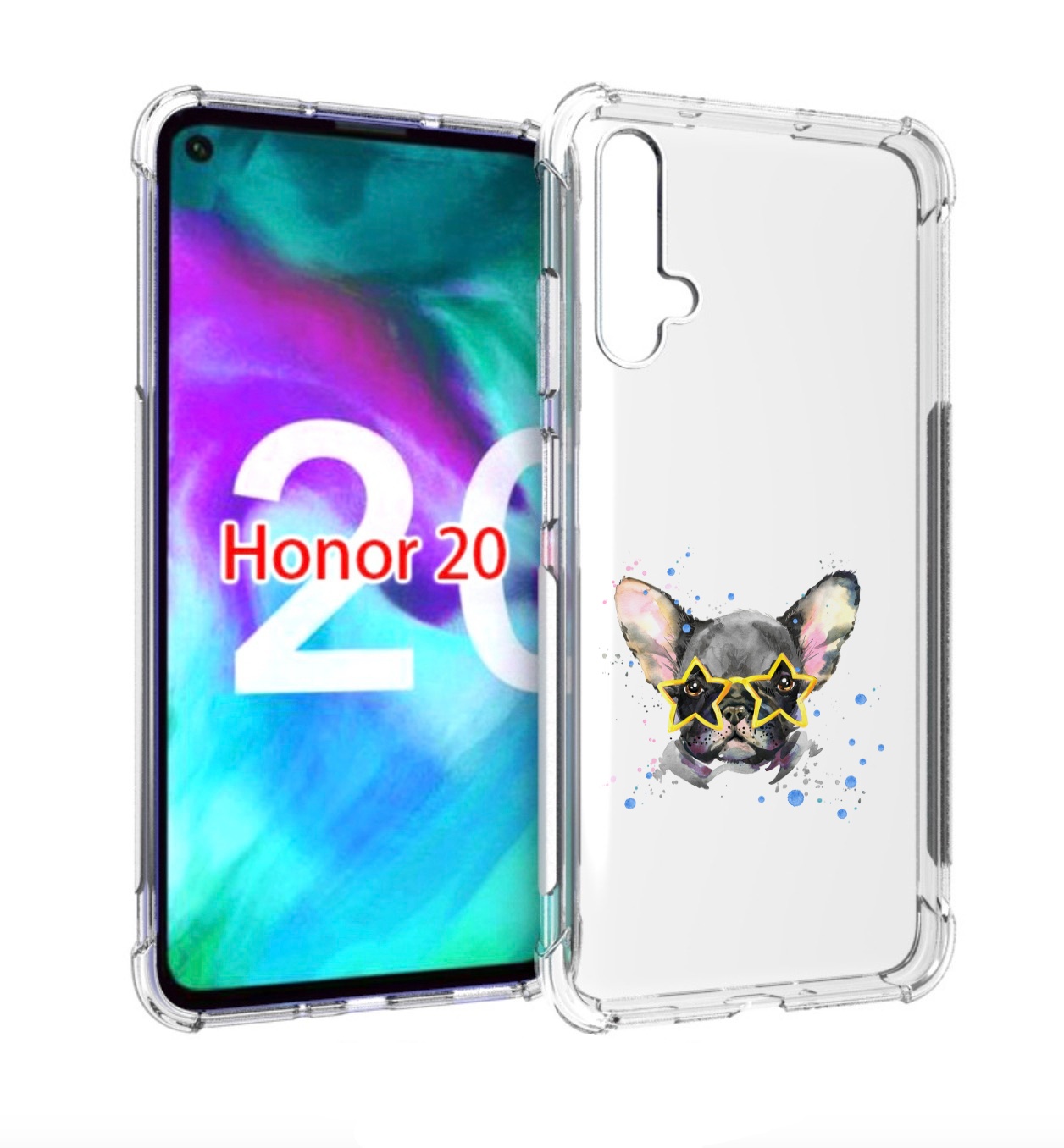 

Чехол бампер MyPads буля в очках для Honor 20., Прозрачный, Tocco