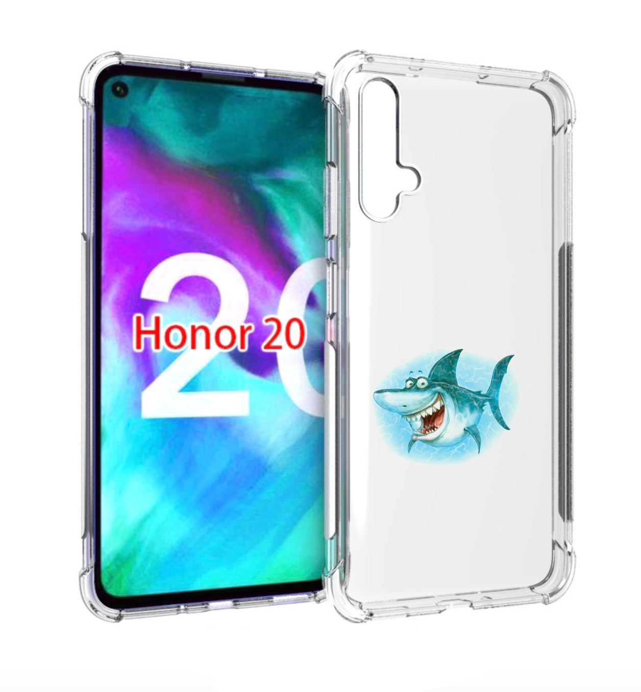 

Чехол бампер MyPads веселая акула для Honor 20., Прозрачный, Tocco