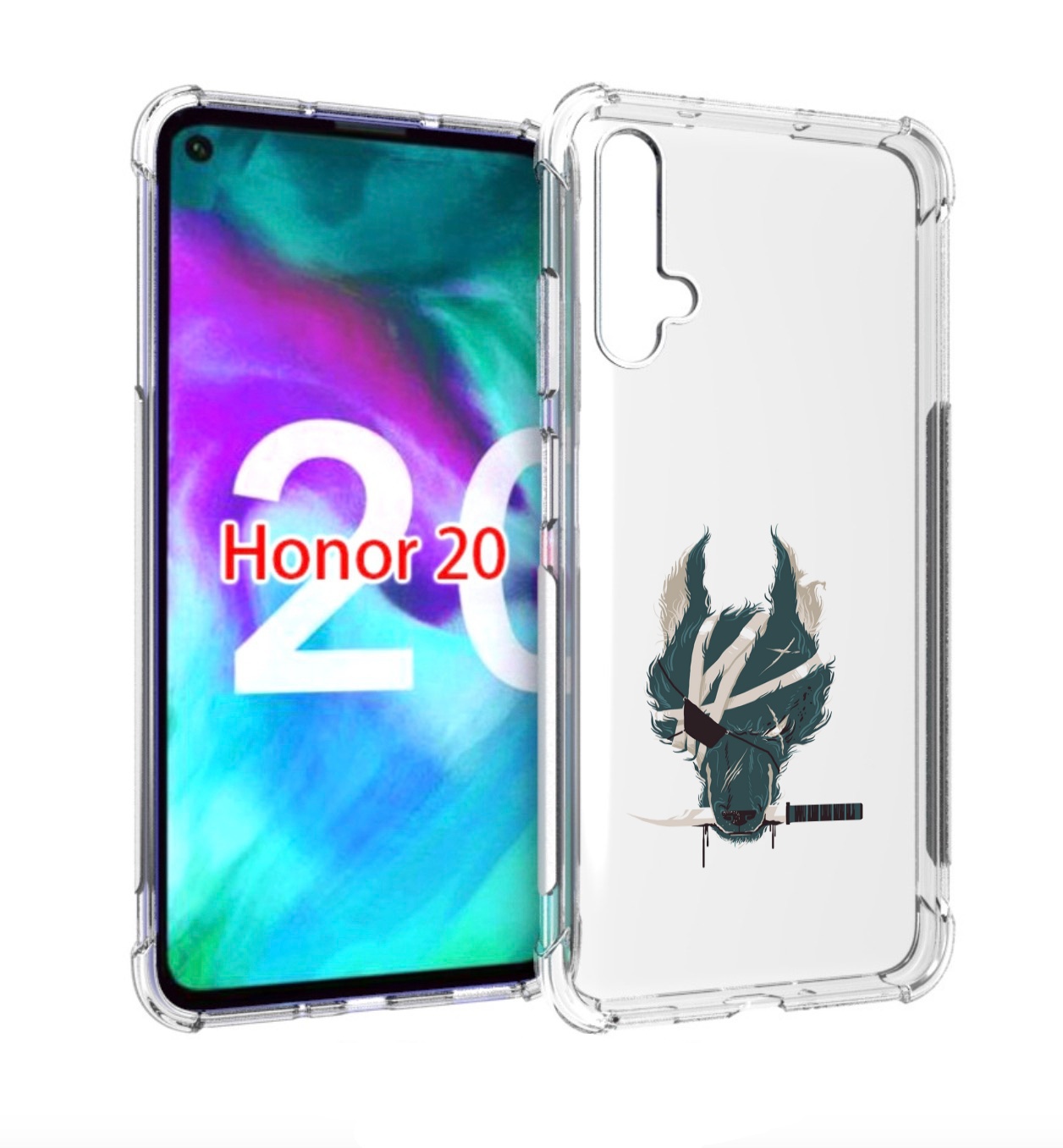 

Чехол бампер MyPads волк-разбойник для Honor 20., Прозрачный, Tocco