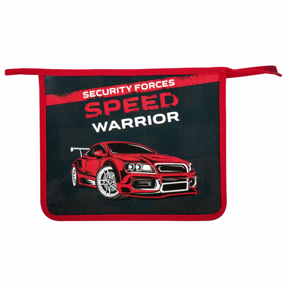 

Папка для тетрадей Пифагор А5 1 отделение пластик на молнии Speed warrior 271088, Черный, 271088