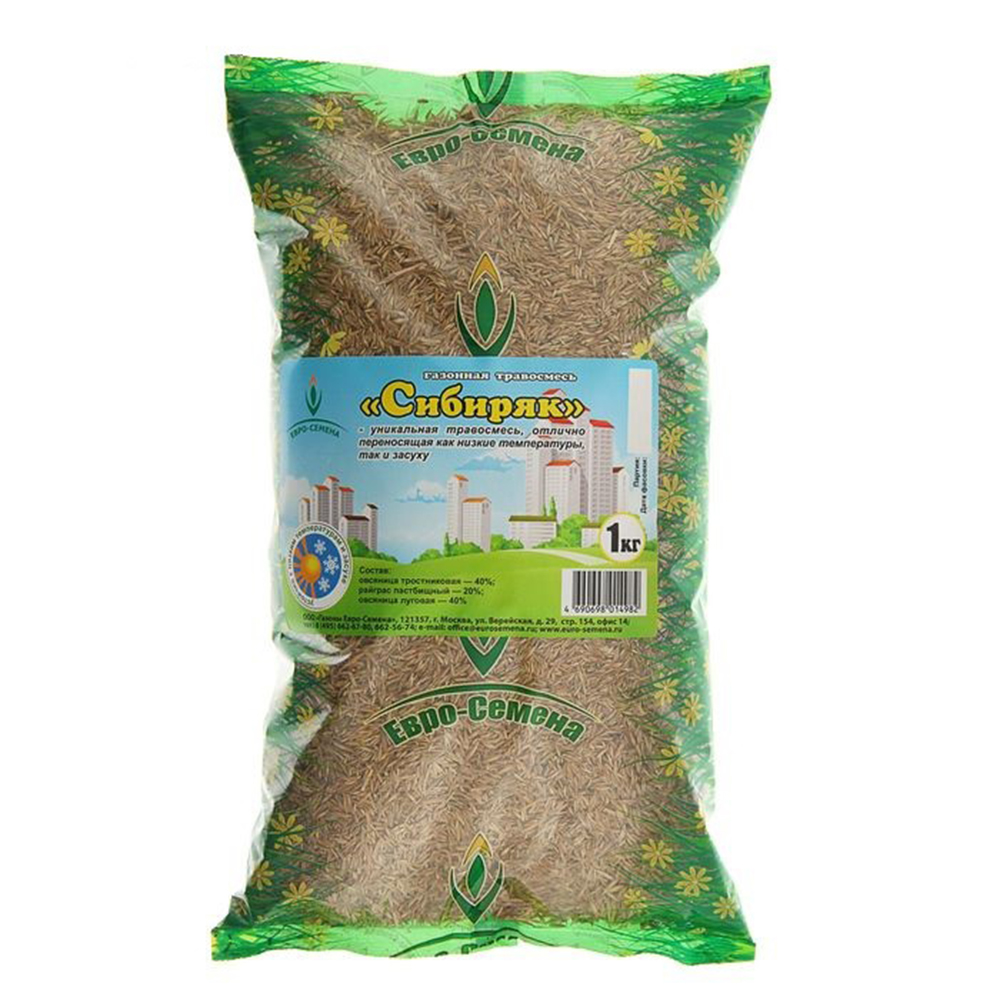 Семена Газона Евро-Семена Сибиряк 1 кг