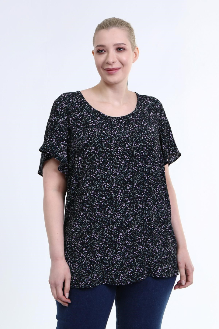 

Блуза женская My Line Moda 1371 черная 42 RU (товары доставляются из-за рубежа), 1371