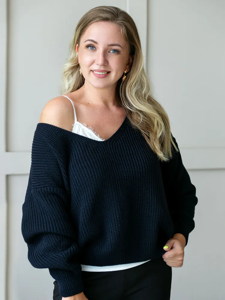 Пуловер женский Rovental 423 синий 52-56 RU