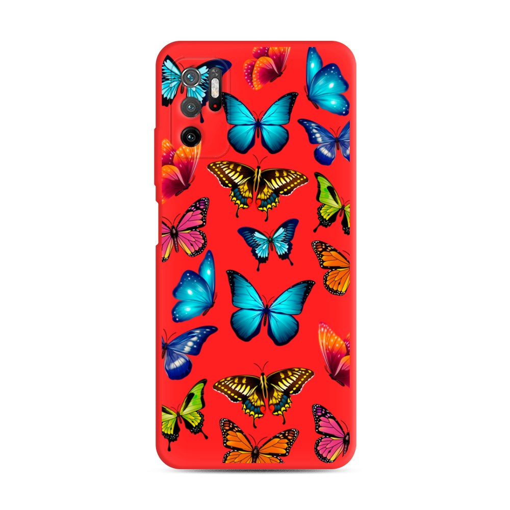 

Матовый силиконовый чехол "Разные бабочки" на Xiaomi Poco M3 Pro, Разные бабочки