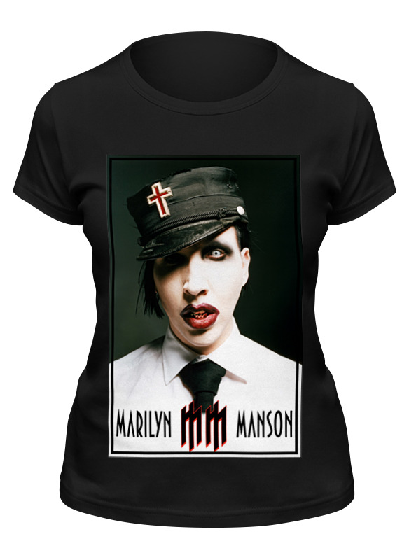 

Футболка женская Printio Marilyn manson черная L, Черный, Marilyn manson