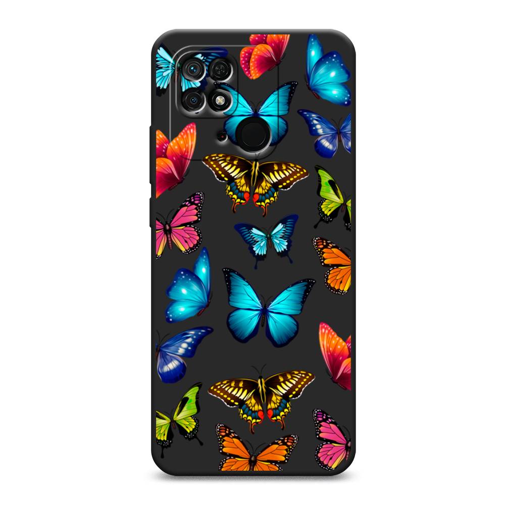 

Матовый силиконовый чехол "Разные бабочки" на Xiaomi Redmi 10C, Разные бабочки