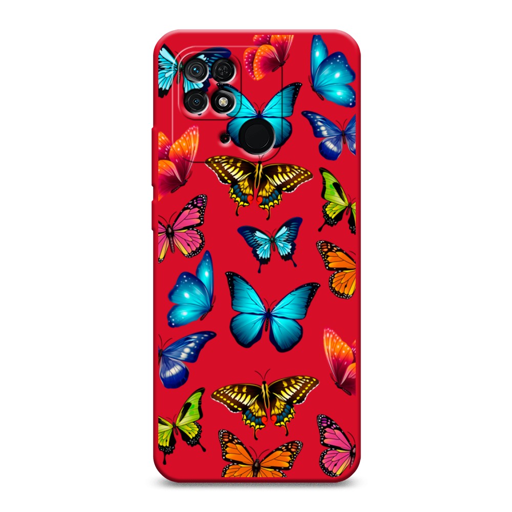 

Матовый силиконовый чехол "Разные бабочки" на Xiaomi Redmi 10C, Разные бабочки