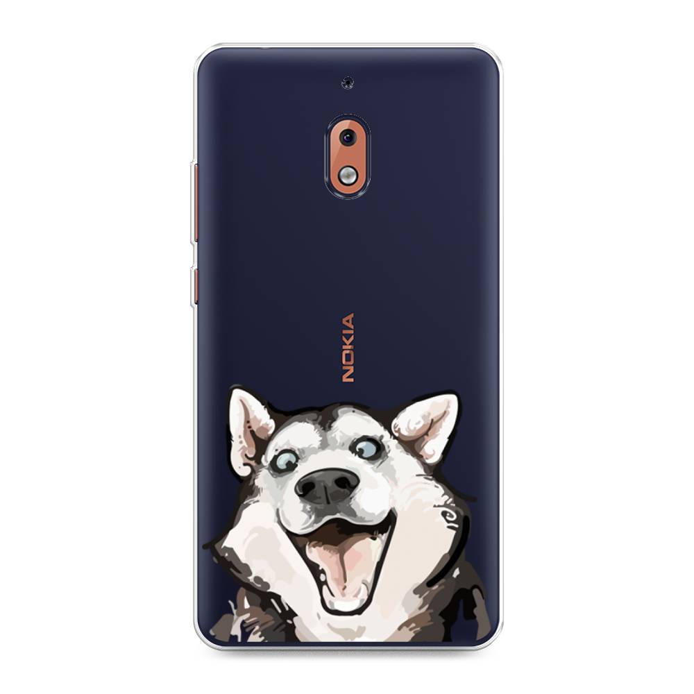 

Чехол Awog на Nokia 2.1 / Нокиа 2.1 "Радостный хаски", Белый;голубой;черный, 121550-1