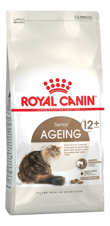 фото Сухой корм для кошек royal canin senior ageing 12+, для пожилых, домашняя птица, 4кг