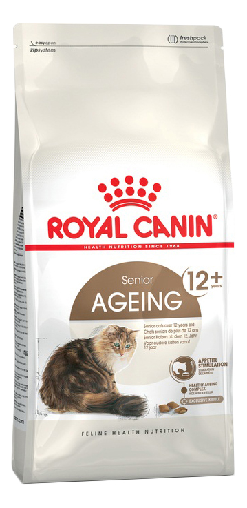 фото Сухой корм для кошек royal canin senior ageing 12+, для пожилых, домашняя птица, 4кг