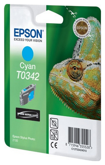 Картридж для струйного принтера Epson C13T03424010, голубой, оригинал