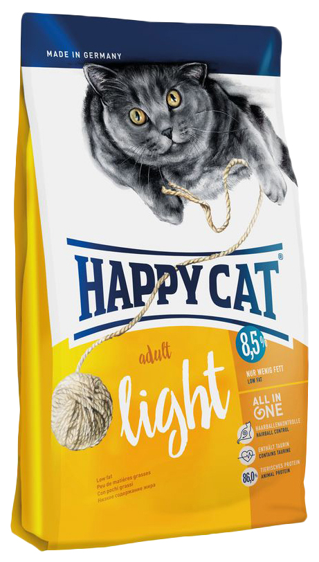 фото Сухой корм для кошек happy cat adult light, для стерилизованных, домашняя птица, 0,3кг