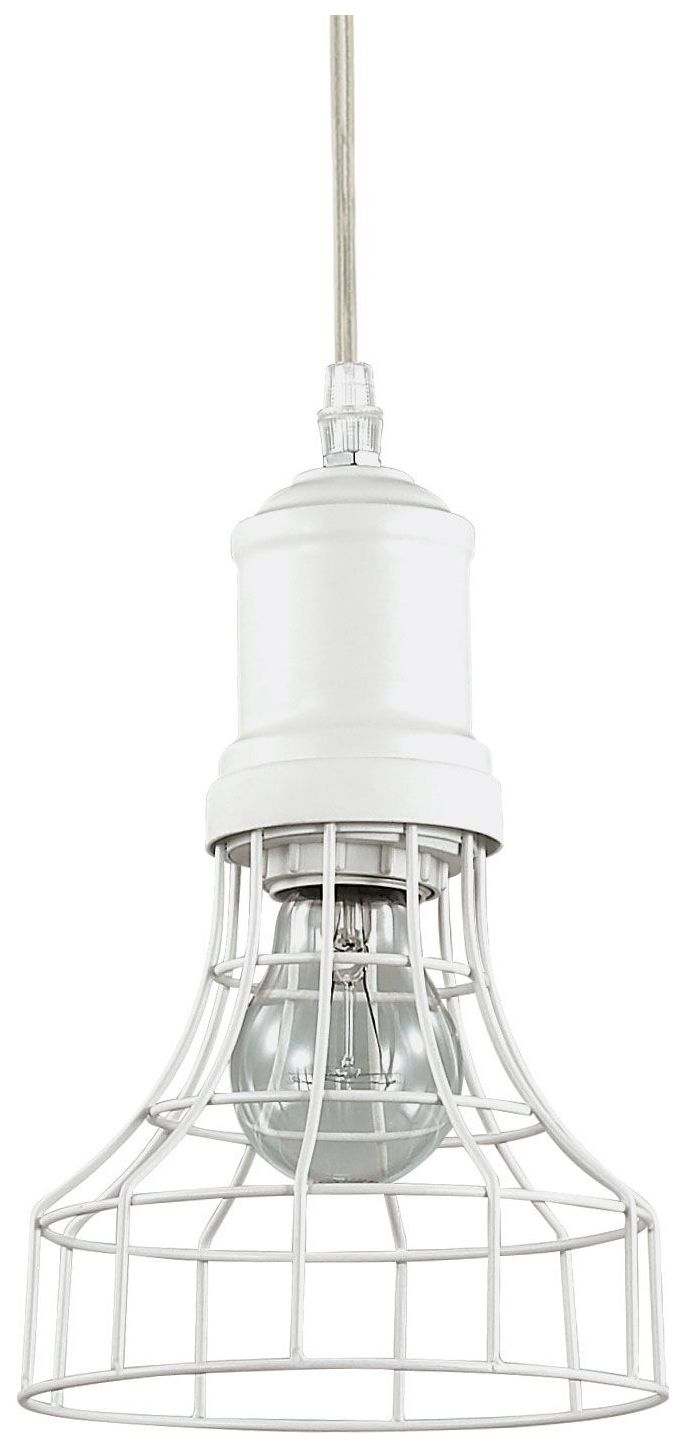 фото Светильник подвесной ideal lux cage sp1 d160 макс.60вт е27 ip20 230в белый металл 122632