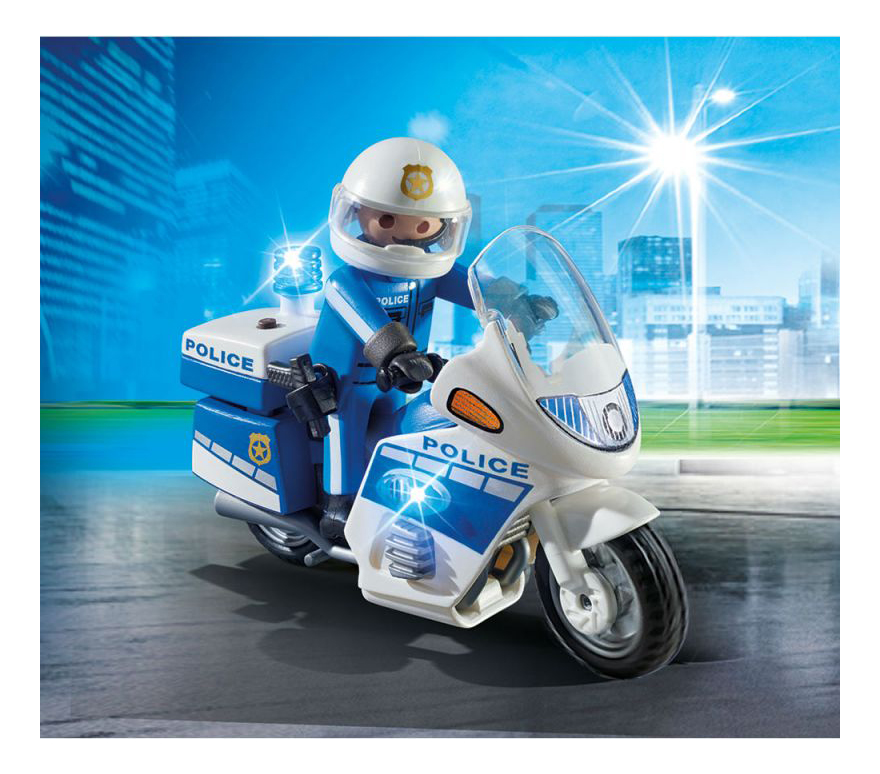 фото Игровой набор playmobil playmobil полиция: полицейский мотоцикл со светодиодом