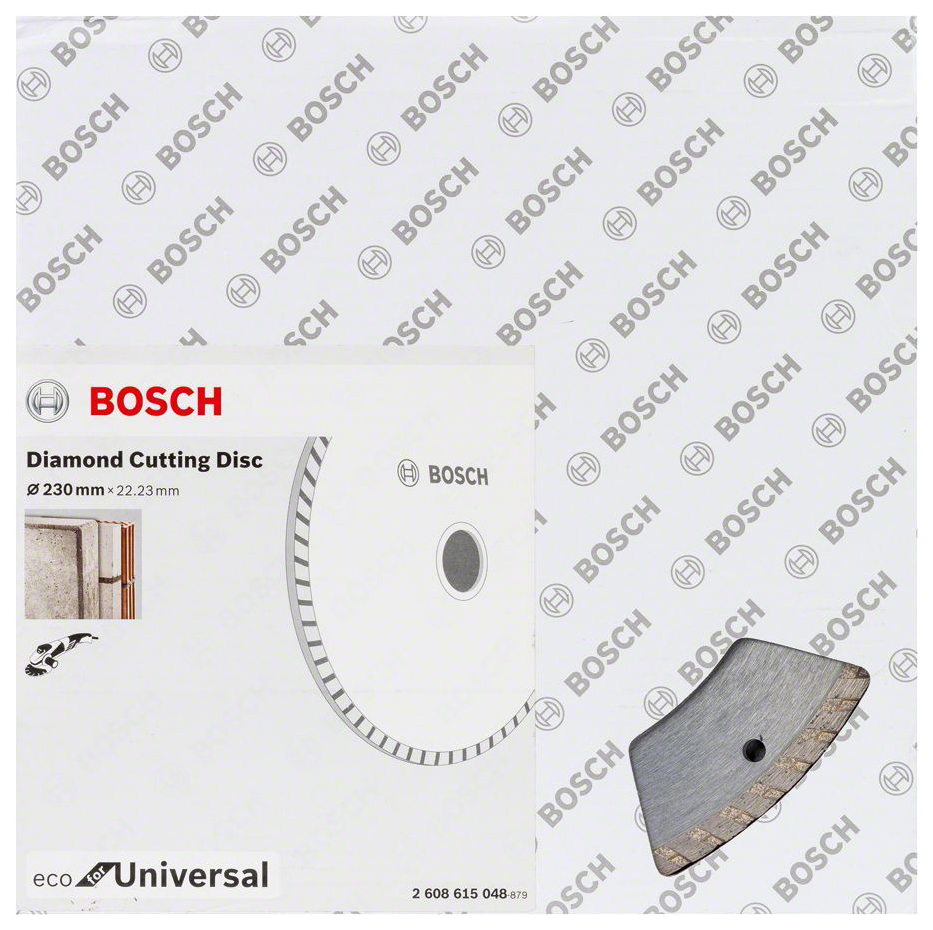 Диск отрезной алмазный Bosch ECO Univ,Turbo 230-22,23 2608615048 диск алмазный katana tsunami 125 x 22 23 x 1 2 мм для работы с особо прочными материалами