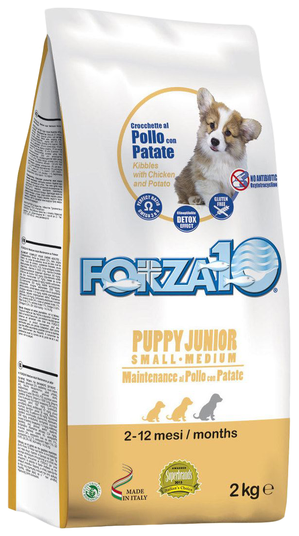 Сухой корм для щенков Forza10 Puppy Junior Small/Medium, курица, картофель, 2кг