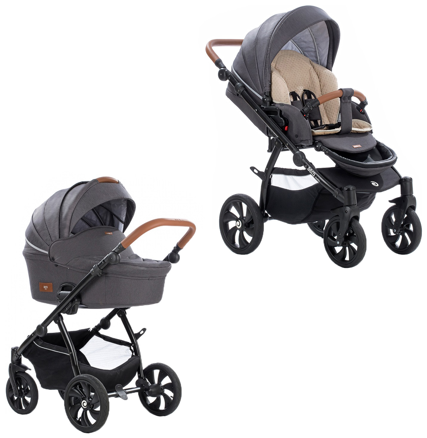 

Коляска 2 в 1 Tutis Aero dark grey, ebony графит 103, Aero