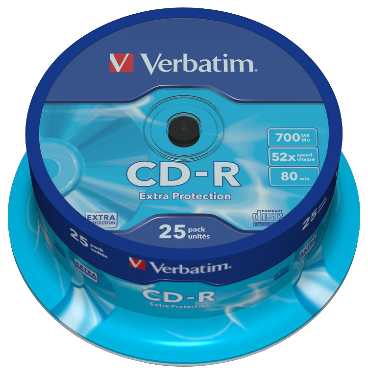 

Диск Verbatim CD-R 700 MB 52x, 700MB 52XDL CAKE (25ШТ,)