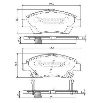 

Тормозные колодки дисковые Nipparts N3604068