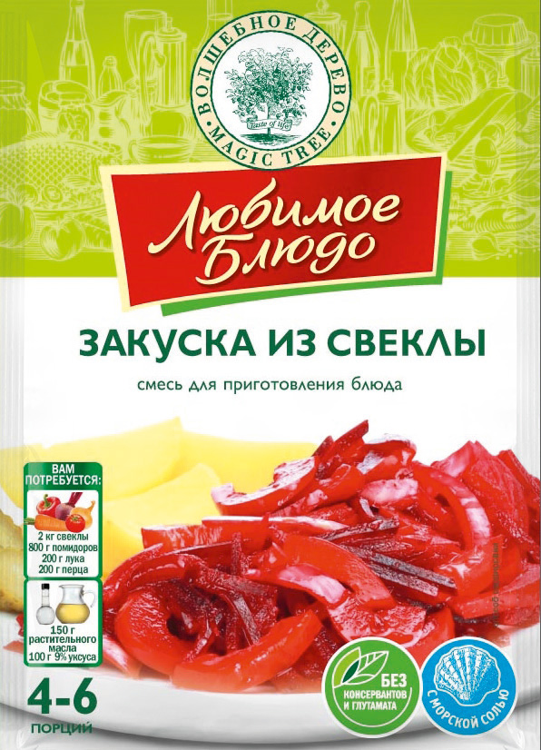 

Смесь Волшебное дерево для приготовления закуски из свеклы любимое блюдо 125 г
