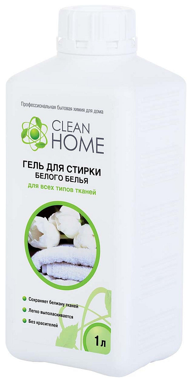 фото Гель для стирки clean home для белого белья 1 л