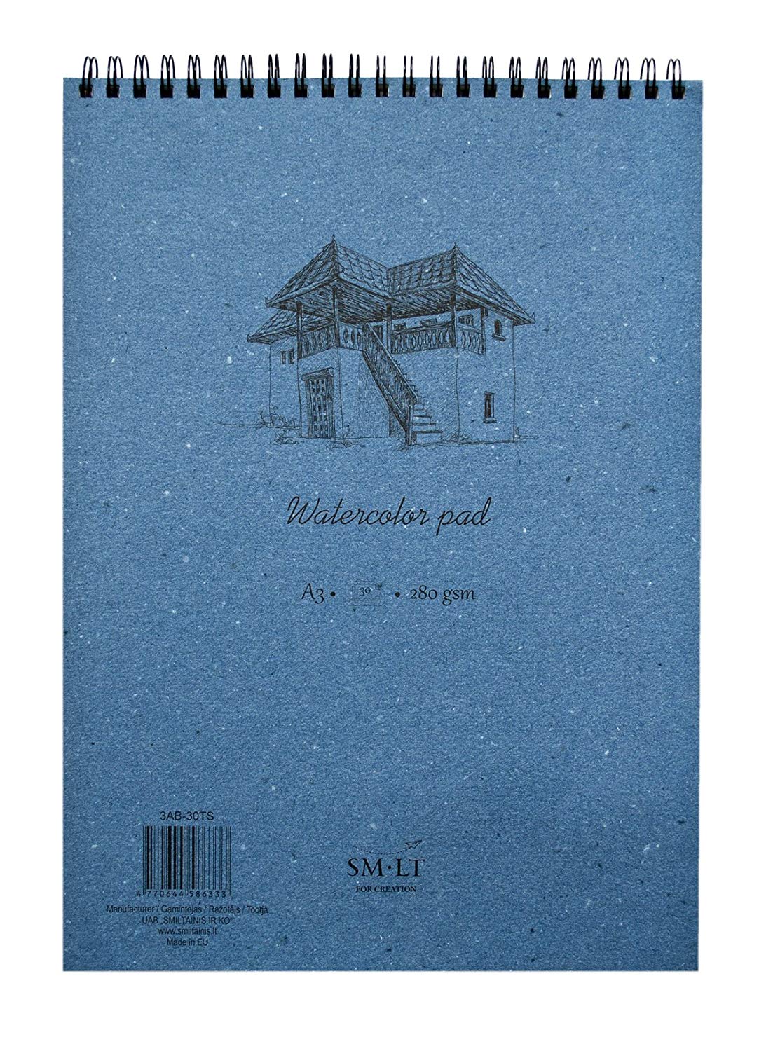 

Альбом на спирали для акварели Smiltainis Watercolor pad, А3, 30 л