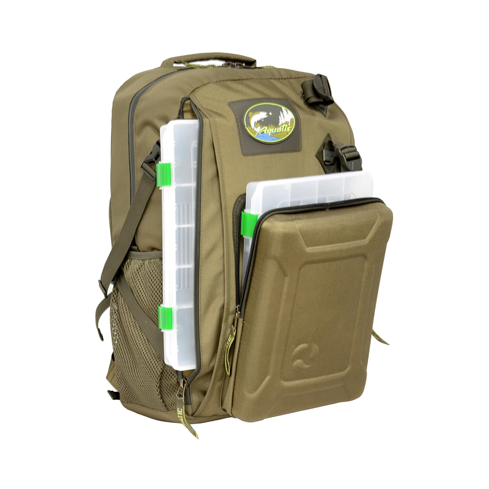 Рюкзак рыболовный с коробками Fisher Box Aquatic РК-02Х (Хаки)