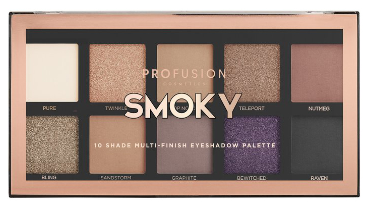 Тени для век Profusion 10 Shade Multi-Finish Eyeshadow Smoky 16 г