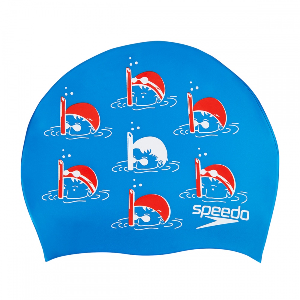 Шапочка для плавания Speedo Junior Slogan Cap C524 blue/red