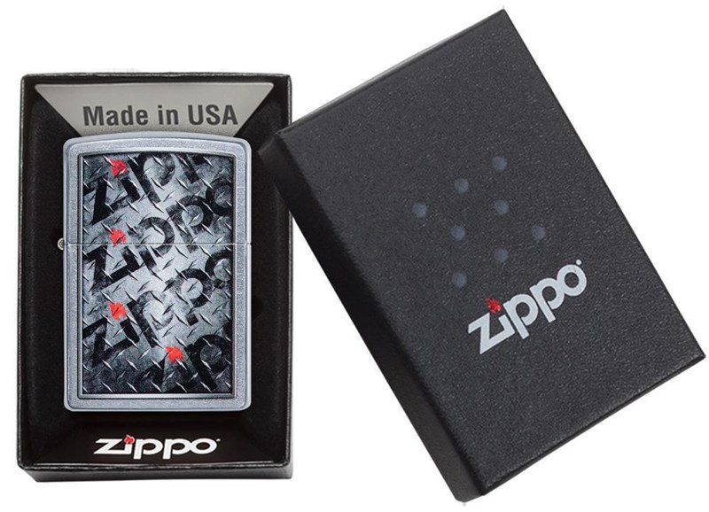 

Бензиновая зажигалка Zippo Diamond Street Chrome, Серебристый, Diamond